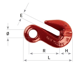 Verkürzungshaken mit ÖSE für Rundstahlkette 6mm eye grab shortening hook 6 Güteklasse 8 / G80