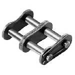 Verschlussglied/connecting link 10A-2-E DIN 8188 (ASA 50-2) mit Feder / with spring clip montiert / assembled