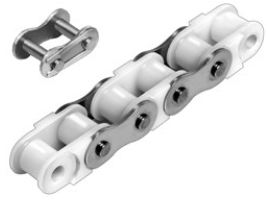 Rollenkette 10B-1 mit Innengliedern aus Kunststoff und Aussengliedern aus rostfreiem Material