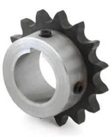 Kettenrad 10B-1, Z=14 gehärtete Zähne Bohrung 28H7 + Nut n. DIN6885/1 +2x Gewinde (1x auf Nut, 1x 90° versetzt)