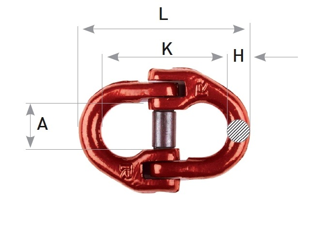 Kettenverbindungsglied für 10 mm Kette connecting link 10 mm Güteklasse 8 /grade 8 W.L.L. Tons 3,15